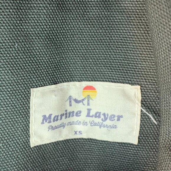 Marine Layer Women's Canvas Chore Jacket Sz XS Olive Green Hooded Fall Layering - Picture 8 of 8